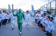 إدارة النشاط الطلابي ونادي الحي بالمعهد العلمي يستقبلان مسيرة شعلة دورة الألعاب السعودية 2023